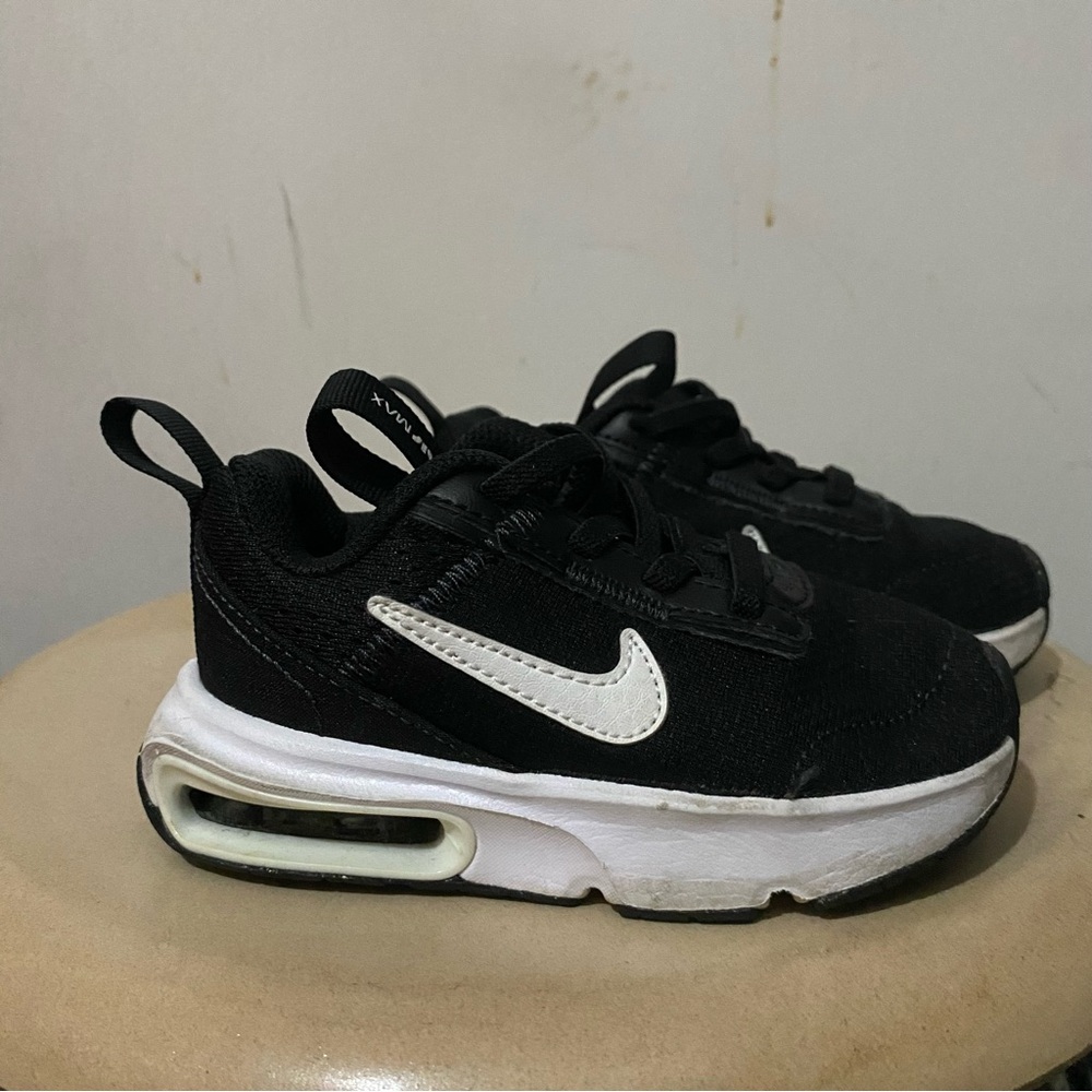 Nike Kids Black Sneakers with White Swoosh